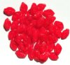 50 12mm Milky Red Opal Glass Leaf Beads